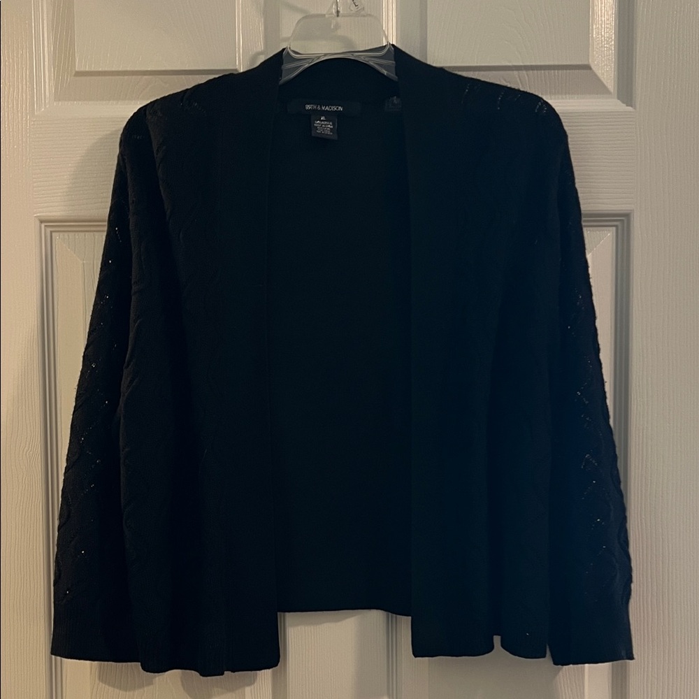 89th & Madison Textured Black Cardigan